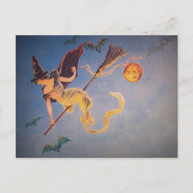 Cartão Postal Bruxa Vintage (Frente)