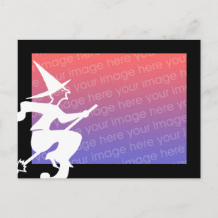 Cartão Postal bruxa voadora assustadora - adicione sua foto