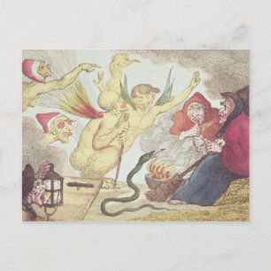 Cartão Postal Bruxas em um Hayloft