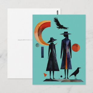 Cartão Postal Bruxas Modernas - uma obra de arte abstrata 2 - Fa