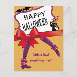 Cartão Postal bruxas no Halloween