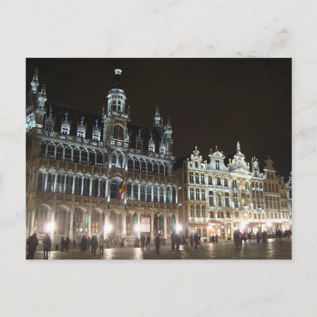 Cartão Postal Bruxelas à noite, Bélgica (Frente)