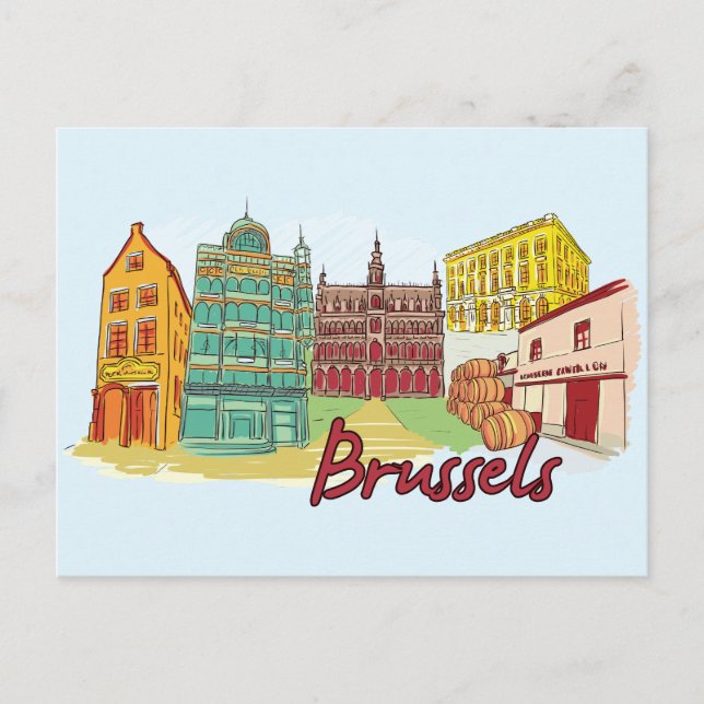 Cartão Postal Bruxelas, Bélgica Cidade Famosa (Frente)