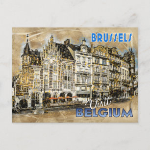 Cartão Postal Bruxelas, Bélgica, da série "Visita..."