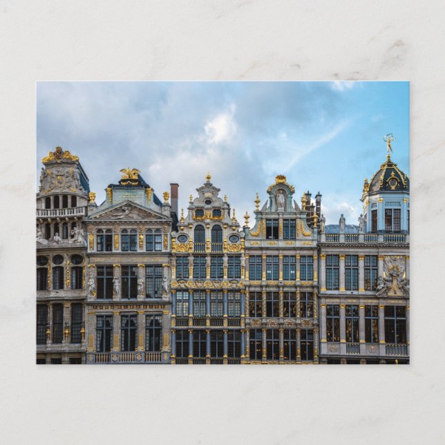 Cartão Postal Bruxelas, Bélgica, Grand Palace Facades (Frente)