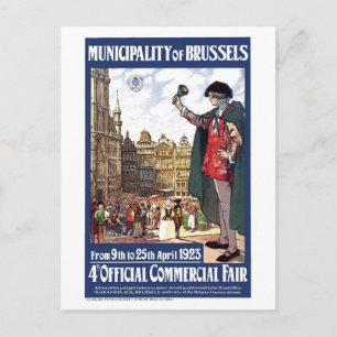 Cartão Postal Bruxelas, cidade centro, feira comercial, colheita