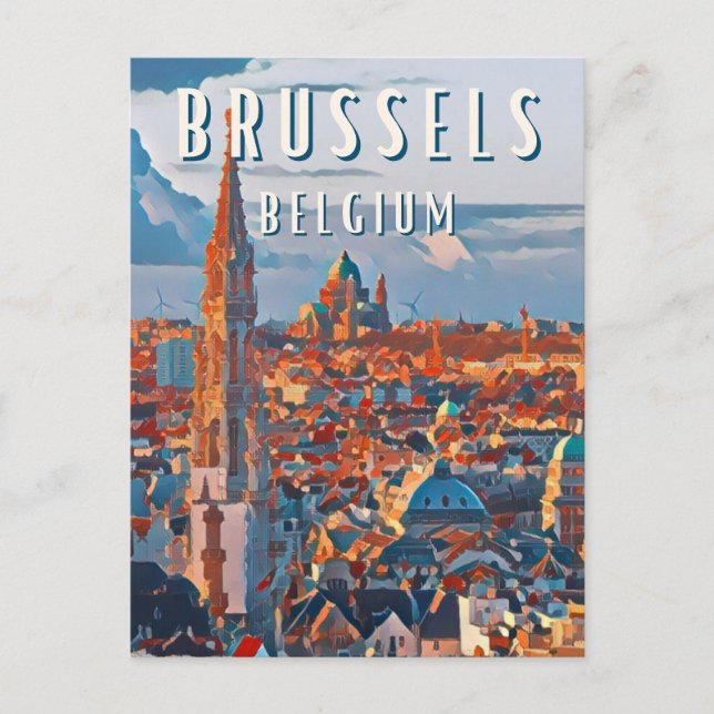 Cartão Postal Bruxelles, la capitale de la Belgique et d'Europe (Frente)