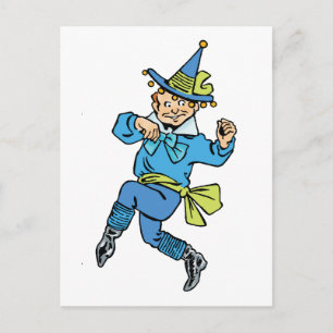 Cartão Postal Bruxo Vintage do Oz, Menino Munchkin Dançante Fofo