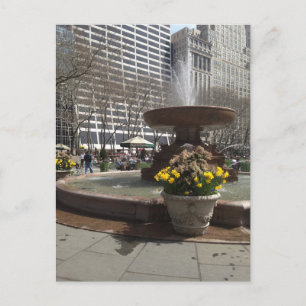 Cartão Postal Bryant Park Fountain Nova Iorque Springtime NYC