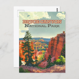 Cartão Postal Bryce Canyon National Park Utah Hoodoo Retro