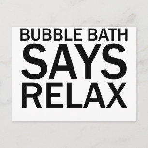 Cartão Postal BUBBLE BATH DIZ QUE A Camisa do Tempo de Banheira