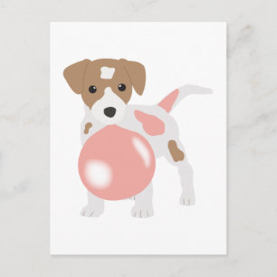 Cartão Postal Bubble Gum Dog Blowble Bubble