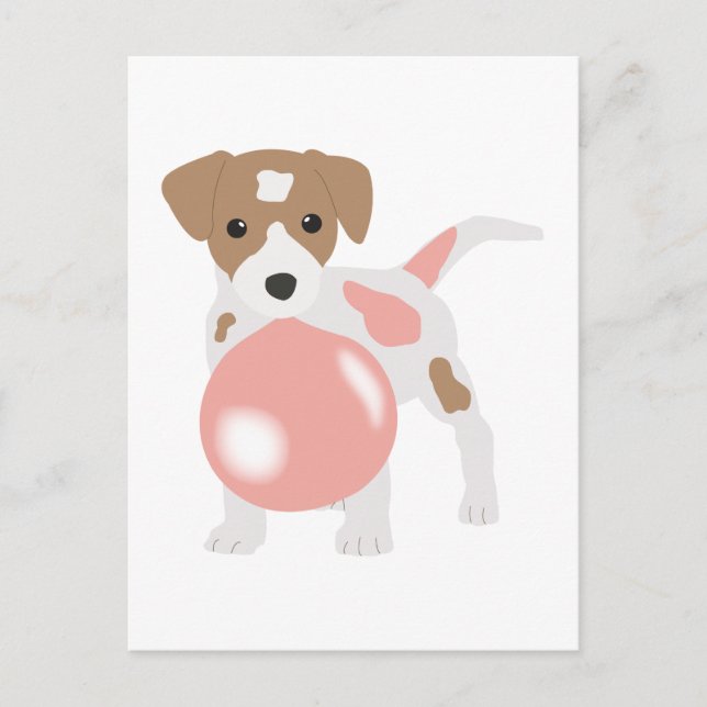 Cartão Postal Bubble Gum Dog Blowble Bubble (Frente)