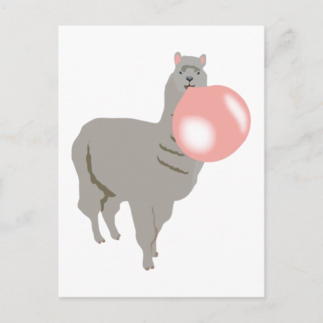 Cartão Postal Bubble Gum Llama Explosão (Frente)