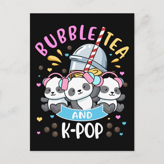 Cartão Postal Bubble Tea K-Pop Gift Girls Boba Tea Gift Korea (Frente)