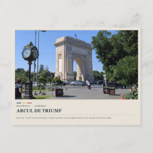 Cartão Postal Bucareste Arcul de Triumf