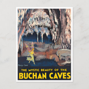 Cartão Postal Buchan Caverna viagens vintage da Austrália