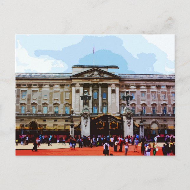Cartão Postal Buckingham Palace em Londres, Reino Unido (Frente)