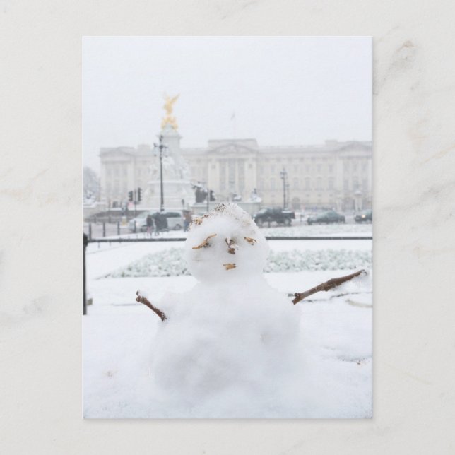 Cartão Postal Buckingham Palace Snowman London (Frente)