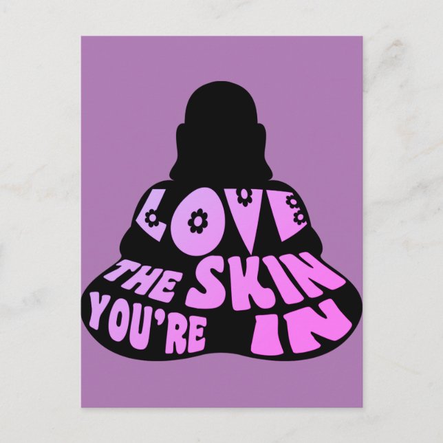 Cartão Postal Buda Amor Roxo (Frente)