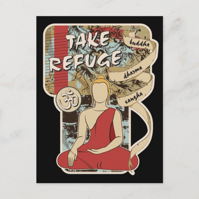 Cartão Postal Buda, Dharma e Sangha (Frente)