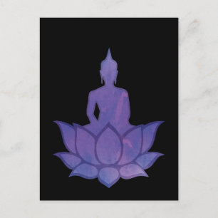 Cartão Postal Buda no Cartão-postal Lotus Purple