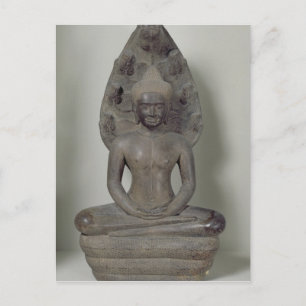 Cartão Postal Buda sentado em meditação sobre Naga, Angkor