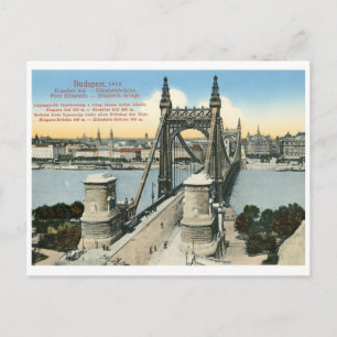 Cartão Postal budapest 1910 hungary vintage elizabeth bridge