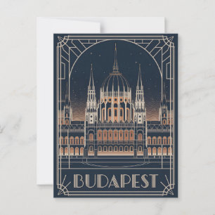 Cartão Postal Budapest art deco vintage