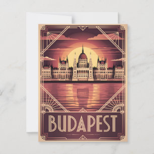 Cartão Postal Budapest art deco vintage