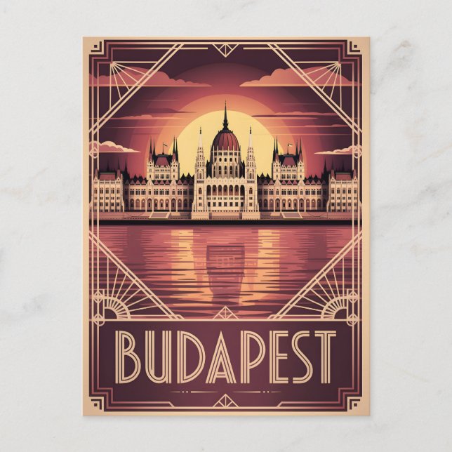 Cartão Postal Budapest art deco vintage (Frente)