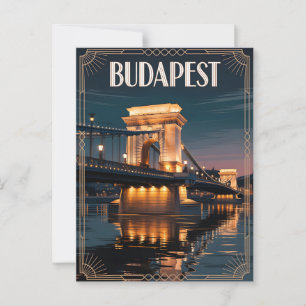 Cartão Postal Budapest art deco vintage
