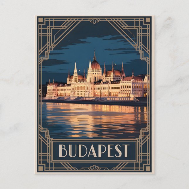 Cartão Postal Budapest art deco vintage (Frente)