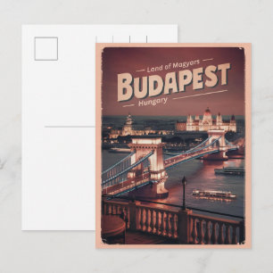 Cartão Postal budapest hungary hungary vintage free bridge prese
