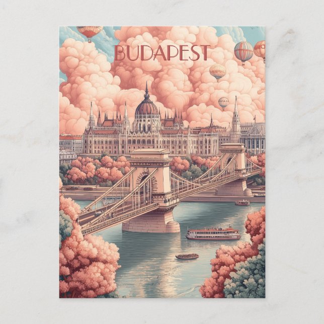 Cartão Postal Budapest Hungary Viagem (Frente)