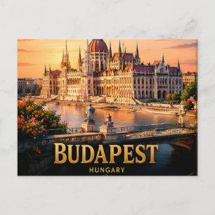 Cartão Postal Budapest Hungria Danube Quebra de Cidade Europeia