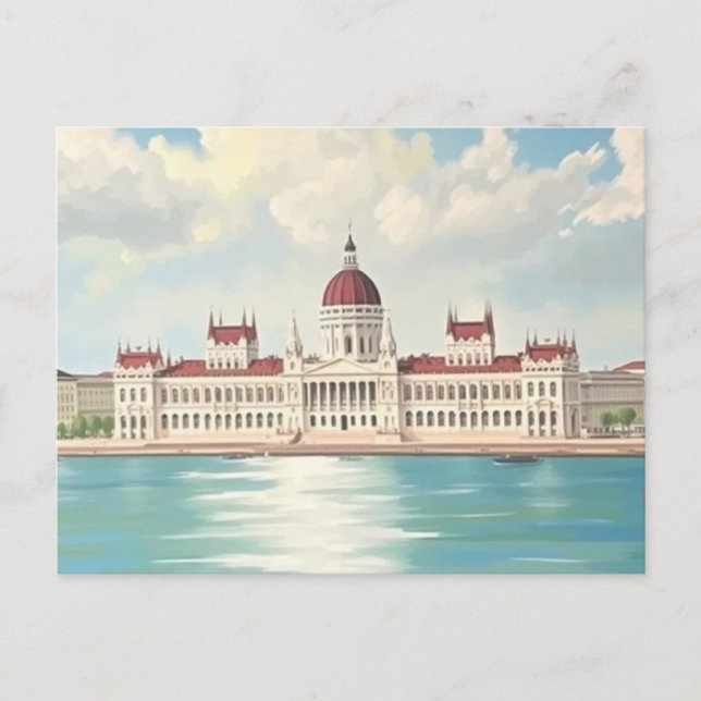 Cartão Postal Budapest Hungria Parlamento Edifício (Frente)