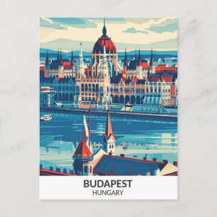 Cartão Postal Budapest Hungria Retro Trabalho de arte Viagem