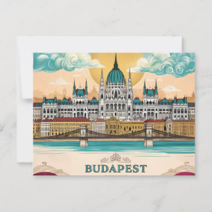 Cartão Postal Budapest Skyline Viagem Captivation Trabalho de ar