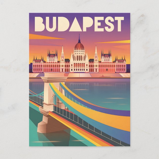 Cartão Postal Budapest vintage (Frente)