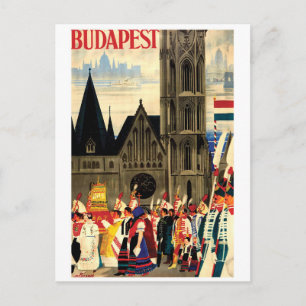 Cartão Postal Budapeste, Hungria. Pessoas em Figuras de Folha