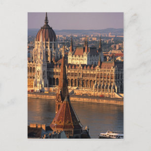 Cartão Postal Budapeste, Hungria, Rio Danúbio, Parlamento