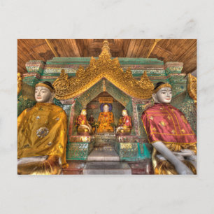 Cartão Postal Budas Em Um Templo