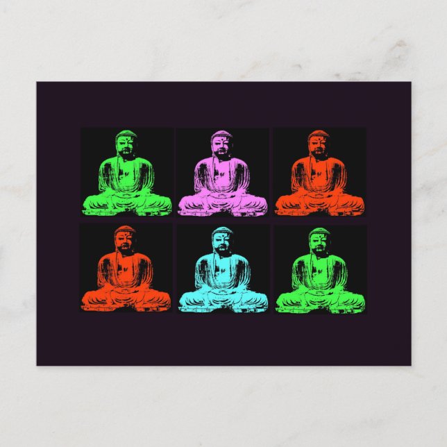 Cartão Postal Buddha Collage (Frente)