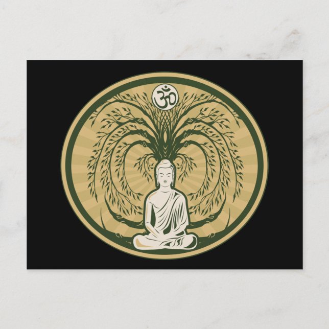 Cartão Postal Buddha sob a árvore de Bodhi (Frente)