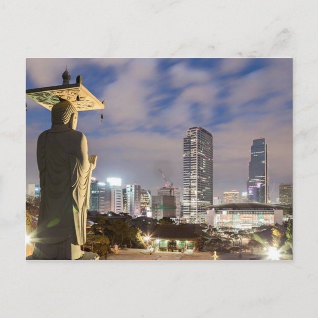 Cartão Postal Buddha Watching Seul (Frente)