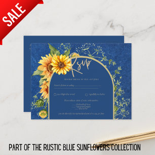 Cartão Postal BUDGET All-in-1 Rustic Sunflower BLUE Wedding