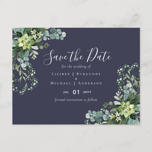 Cartão Postal BUDGET Blue Thiste Weds (Frente)