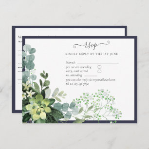 Cartão Postal BUDGET Eucalyptus Greenery Wedy Foliage Postca