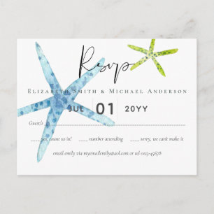 Cartão Postal BUDGET Sealife Beach Ocean Weding RSVP